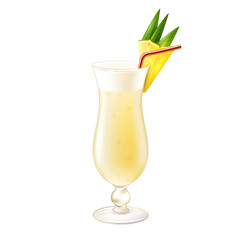 Pina colada cocktail realistic