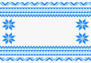blau und wei&szlig;er gestrickter Hintergrund