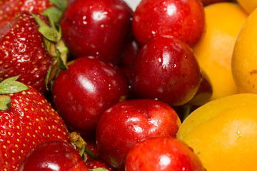 Apricot, Cherry and Strawberry