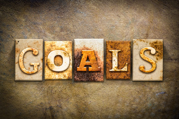 Naklejka premium Goals Concept Letterpress Leather Theme