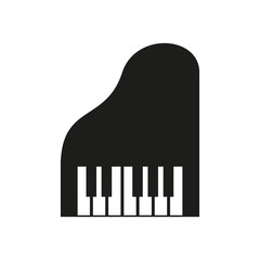 The piano icon. Music and pianist, musician, synthesizer symbol. Flat
