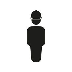 The worker icon. Engineer and repair, technician, builder symbol. Flat