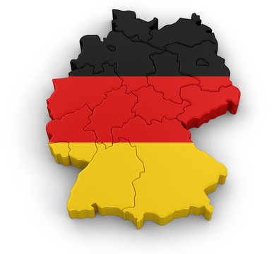 Map of Germany. Image with clipping path.