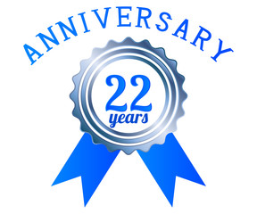 22 year anniversary logo ribbon