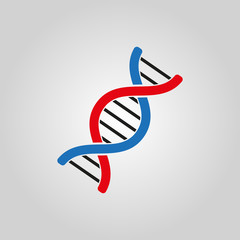 The dna icon. Genetics and medicine, molecule, chromosome,  biology symbol. Flat