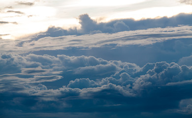 colorful dramatic sky with cloud at sunset