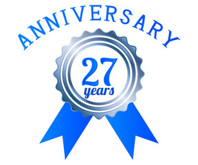 27 year anniversary logo ribbon