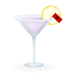 Cocktail Glass With A Flag Of Albania