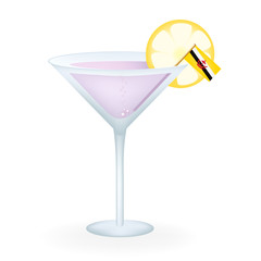 Cocktail Glass With A Flag Of Brunei