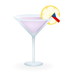 Cocktail Glass With A Flag Of The Czech Republic