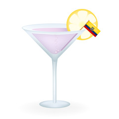 Cocktail Glass With A Flag Of Ecuador