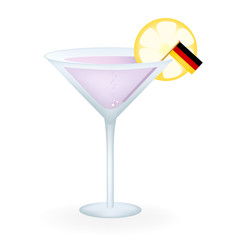 Cocktail Glass With A Flag Of Germany