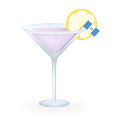 Cocktail Glass With A Flag Of Guatemala