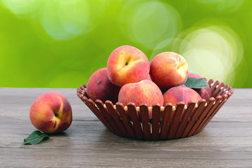  peaches at basket