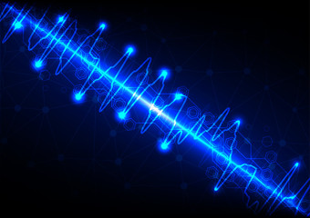 Abstract mesh with light wave blue background. Vector illustrati