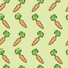 Hand drawn colorful seamless pattern with carrot