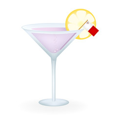 Cocktail Glass With A Flag Of Malta