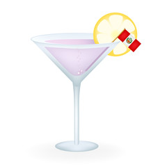 Cocktail Glass With A Flag Of Peru