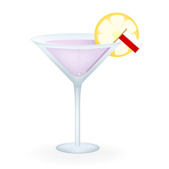 Cocktail Glass With A Flag Of Poland