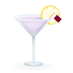 Cocktail Glass With a Flag Of Qatar