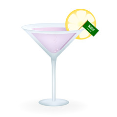 Cocktail Glass With A Flag Of Saudi Arabia