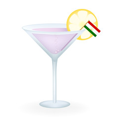 Cocktail Glass With A Flag Of Tajikistan