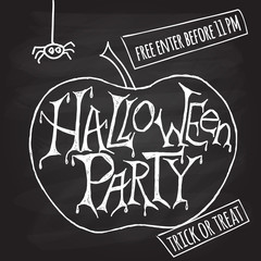 Happy Halloween Party Poster. Vector illustration.