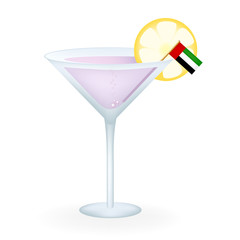 Cocktail Glass With A Flag Of The United Arab Emirates