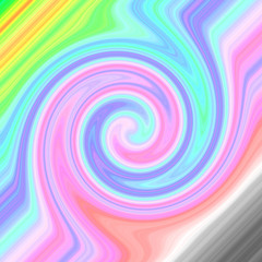 Colorful bright abstract spiral illustration in pastel colors - pink, blue, white and violet. Colors concept.