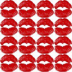 Seamless texture of kisses.