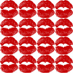 Seamless texture of kisses.
