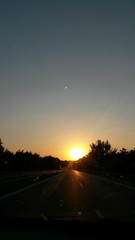 Sonnenuntergang Autobahn