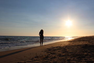 Naklejka premium nice sunset scene