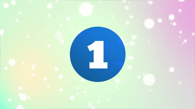 321 countdown animation for opening video, space background with particles, ultra hd video