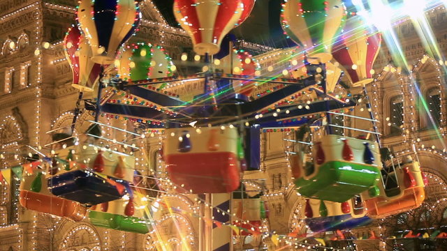 Merry Go Round in festive lights.