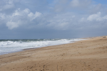 The Atlantic coast during high tide..