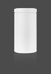 blank packaging tube shape isolated on gray background