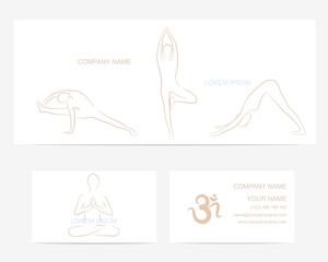 Business card design template for yoga studio.