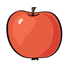 Vector illustration apple on a white background. 