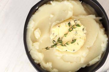 mashed potato compound butter herb baguette thyme rosemary coriander oregano