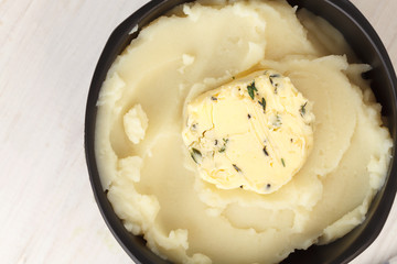 mashed potato compound butter herb baguette thyme rosemary coriander oregano