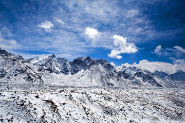 Khumbu Glacier in Sagarmatha National Park, Nepal Himalaya