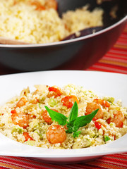 Couscous with shrimps