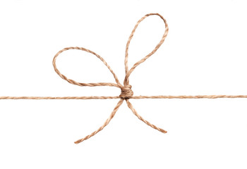 Rope and bow isolated on white