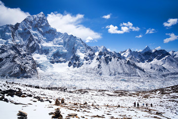 Nuptse Mount in Sagarmatha National Park, Nepal Himalaya