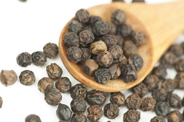Black pepper on white