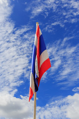 Thai flag with sky background