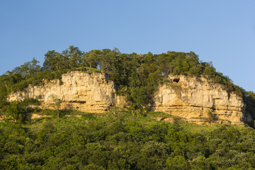 Twin Bluffs / A pair of cliffs in late day sun.