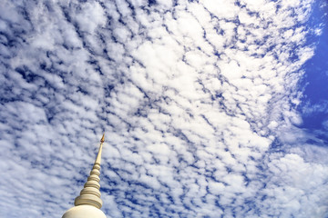 Thai church on the sky background, Wat prasri Mahathat, Bangkok,