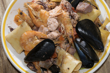 paccheri allo scoglio or reef paccheri
